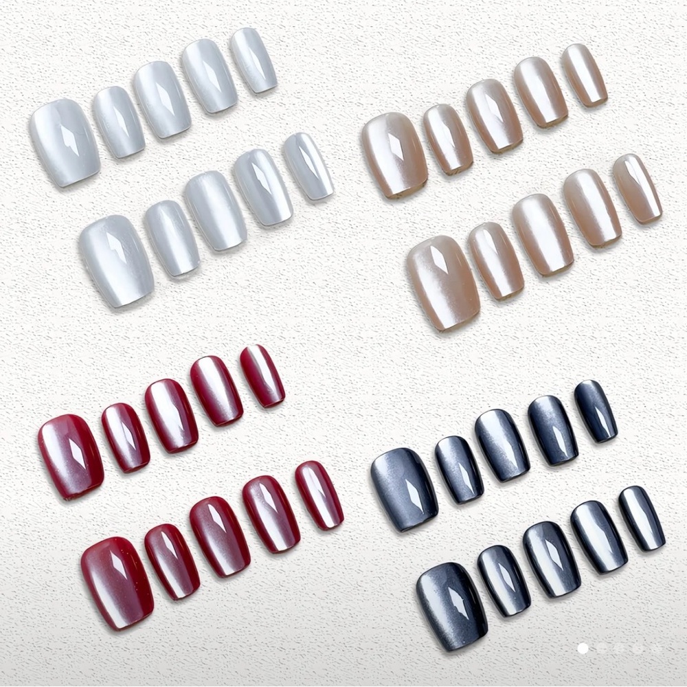 Assorted Cat Eye Press-On Nail Set 40pcs